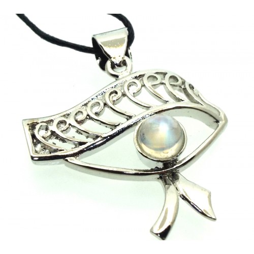 Rainbow Moonstone Gemstone Egyptian Eye Pendant